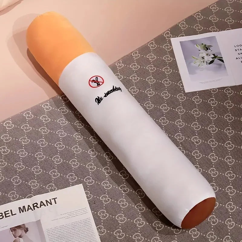 coussin body cigarette no smoking orange moderne humoristique patchwork polyester coton décoration sofa chambre