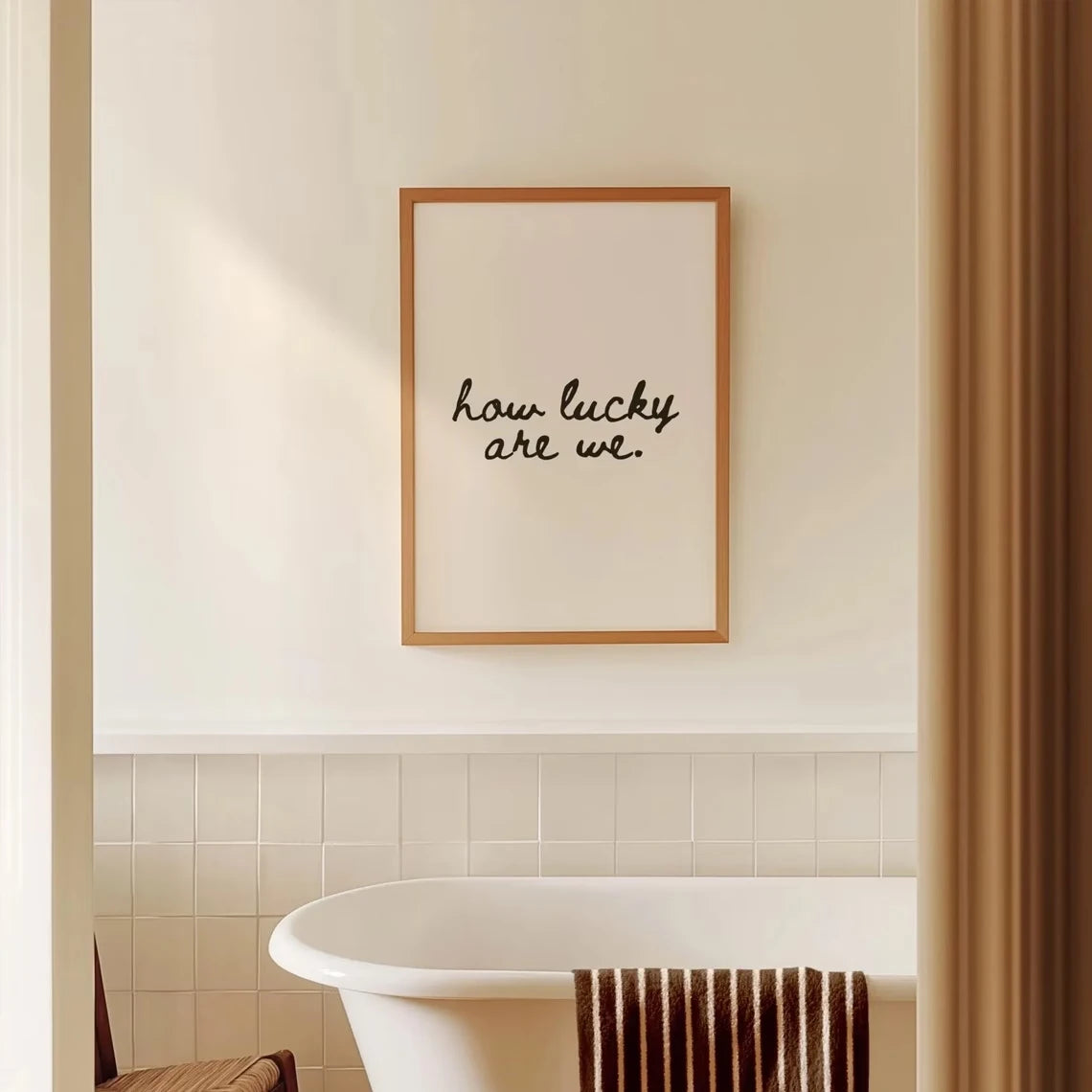 affiche minimaliste texte manuscrit blanc noir deco chambre salon mural fixe
