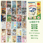 stickers kawaii japonais chats cerisiers ramen papeterie scrapbooking diy mignon vert bleu