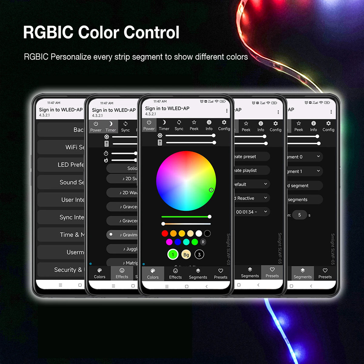 contrôleur led wifi esp32 mic rgb ic pixels ws2812b ws2811 ws2813 ws2815 blanc moderne