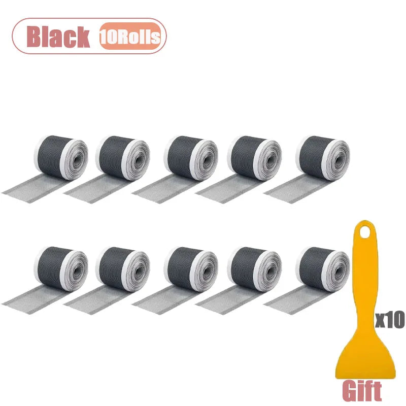 filet anti moustiques adhésif gris maille fine pratique fenêtrerollable black pack