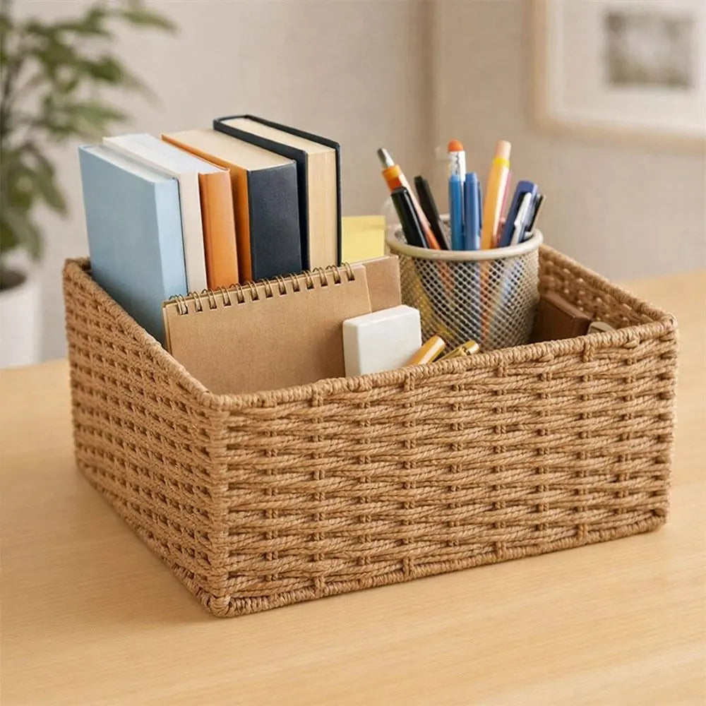 panier rangement tressé rustique multi usages réutilisable respectueux environnement tailles organisateur maison