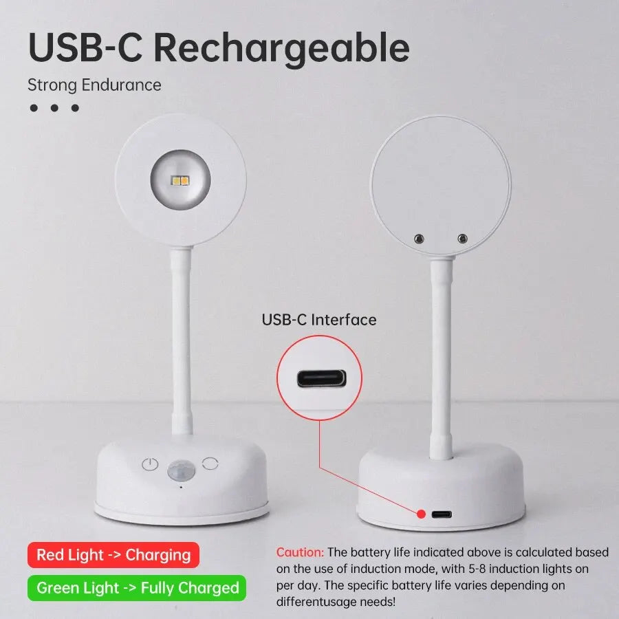 veilleuse murale mouvement led recharge usb télécommande blanc noir moderne minimaliste