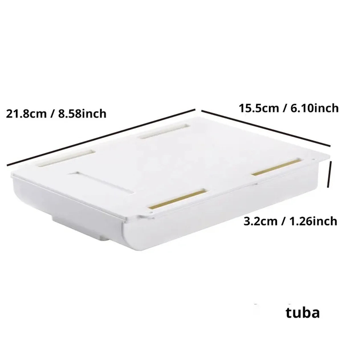 boîte rangement tiroir adhésif blanc moderne pratique papier objets sous plat lisse
