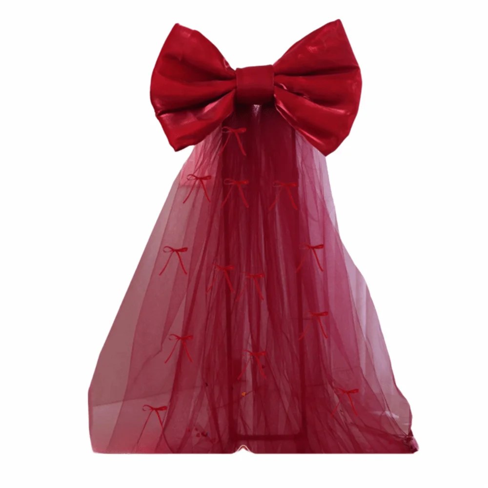 ruban decoratif forme noeud sequins dorés argentés rose rouge nouvelle année fête grande dimension