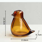 vase oiseau moderne couleur ambre tulipe rouge décoration table translucide contemporain