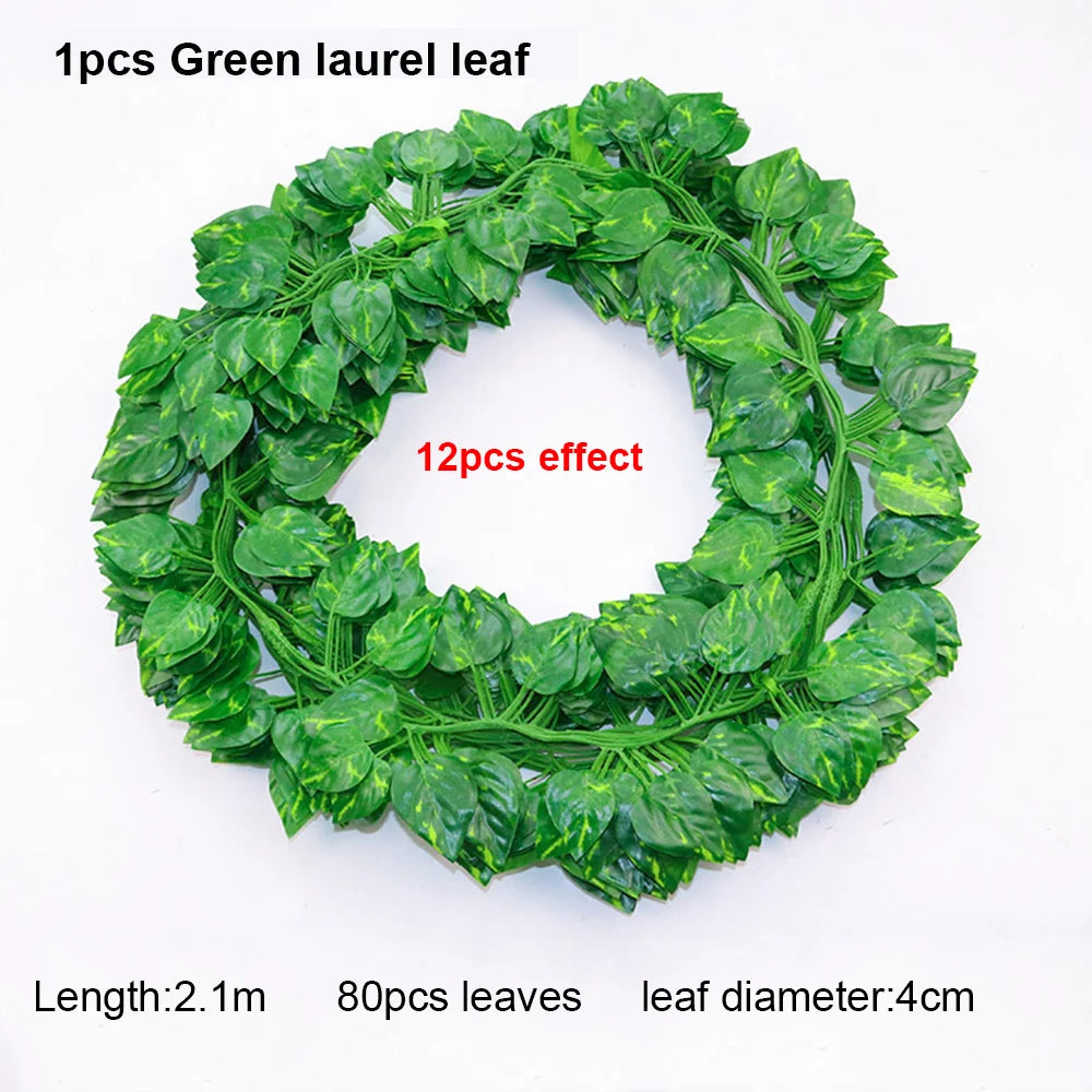 guirlande artificielle feuilles lierre vert décoration jardin intérieur fête mariage extérieur plante vigne