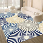 tapis moderne gris rayures radiales antidérapant polypropylène polyester salon chambreextérieur