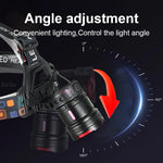 lampe frontale led rechargeable étanche mode chasse pêche randonnée camping ultrabrillante
