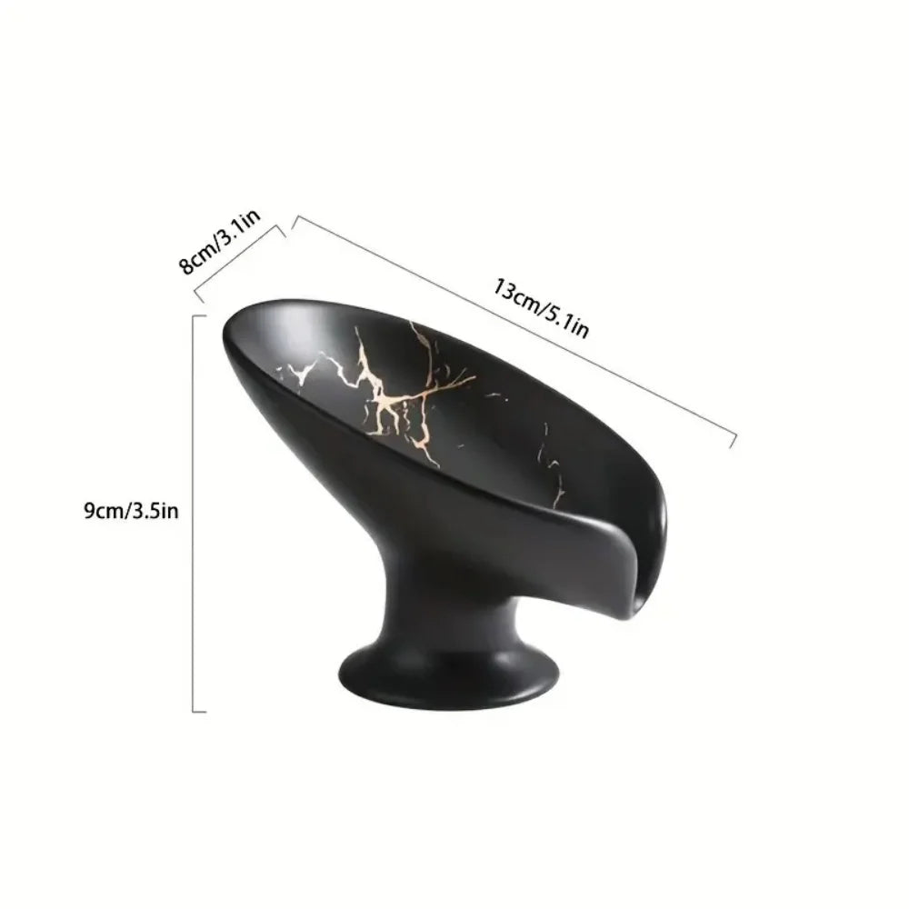 porte savon céramique imitation marbrure moderne blanc noir vert foncé salle bain cuisine