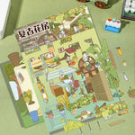 miniatures jardin scellées plantes meubles accessoires couleurs vert rouge bleu dessin animé opaques