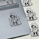sticker autocollant 3d dessins animés chat noir blanc décoration téléphone diy illustration simple