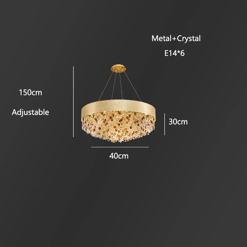 suspension lumineuse moderne doré marron clair translucides brillantes élégante chaînes fixées inclusées