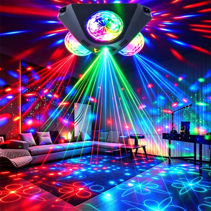 lampe disco moderne noire télécommande câble usb instructions éclairage scène divertissement nhà cửa