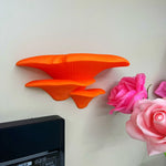 support mural moderne plastique orange blanc rouge rayures verticales adhésif maison déco multifonctionnel