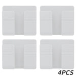support mural smartphone télécommande rangement stockage adhésif blanc gris moderne minimaliste rechargeable organisateur