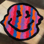 tapis acrylique souriant orange jaune moderne doux aubusson lavable maison camping voyage porte
