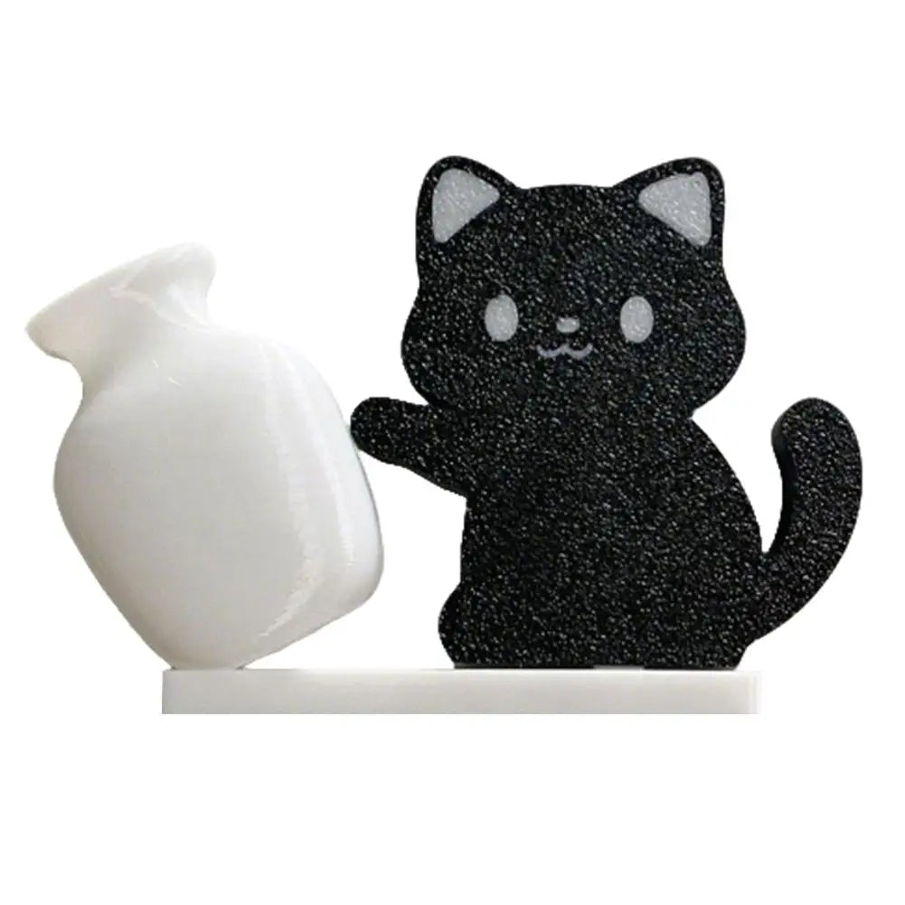 aimants réfrigérateur chatons mignons rayures gris noir blanc dessin animé poterie blanche decoration cuisine