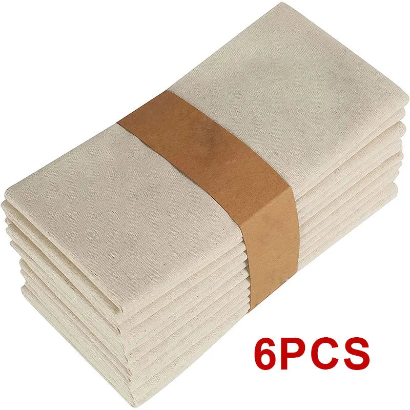 serviettes tissu beige rustiques pack 10pcs 45x45cm tissage artisanal maison restaurant