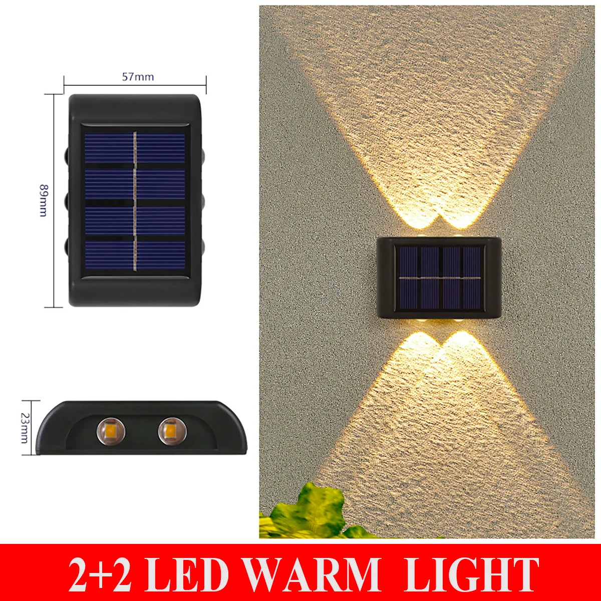 lampes murales solaires led modernes ip66 imperméablesextérieur minimalistes