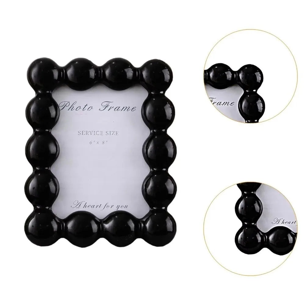Cadre photo résine décoratif moderne blanc noir argenté table adultes unisexe
