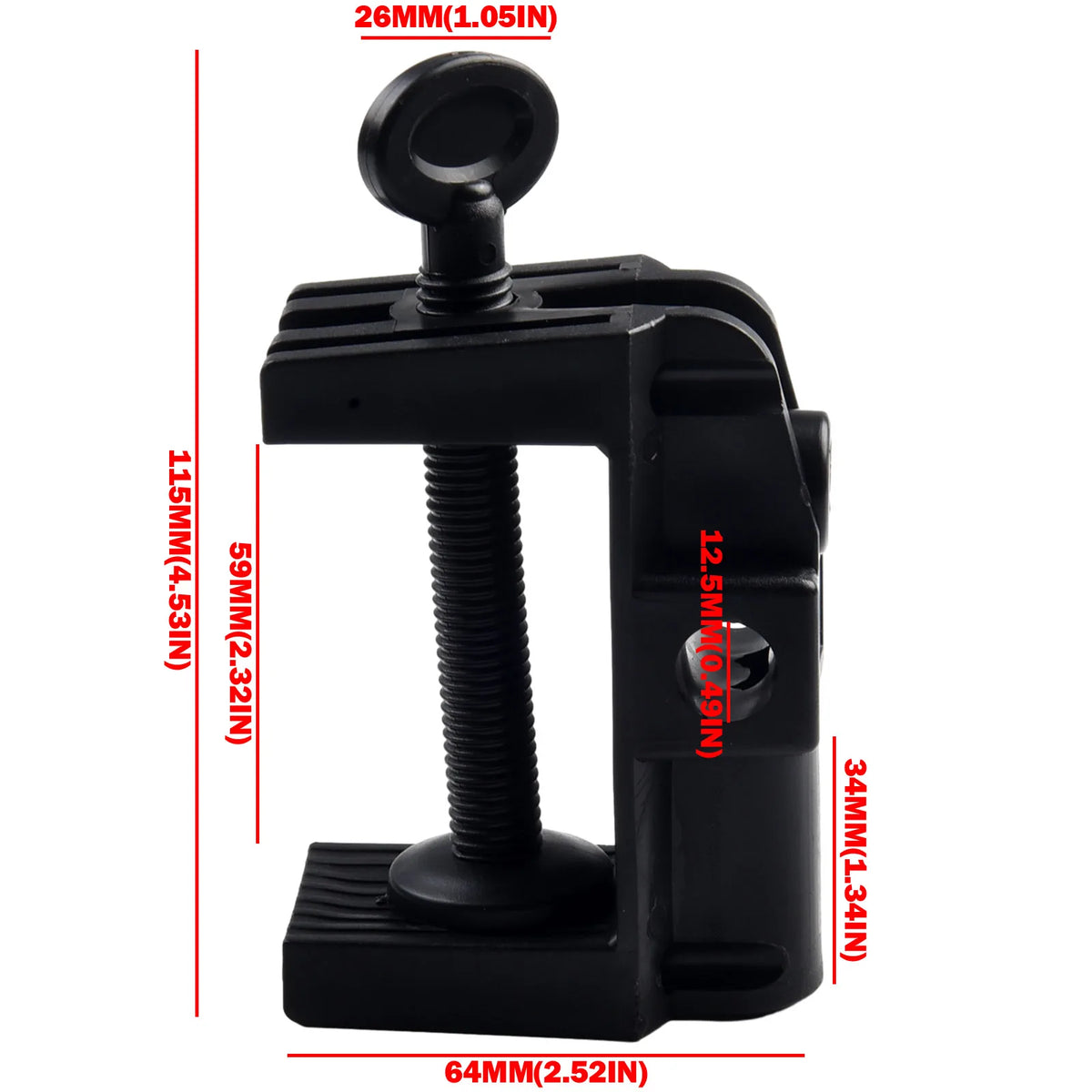 pinces support vissage noir texturé mat accessoire montage flash photo micro lampe