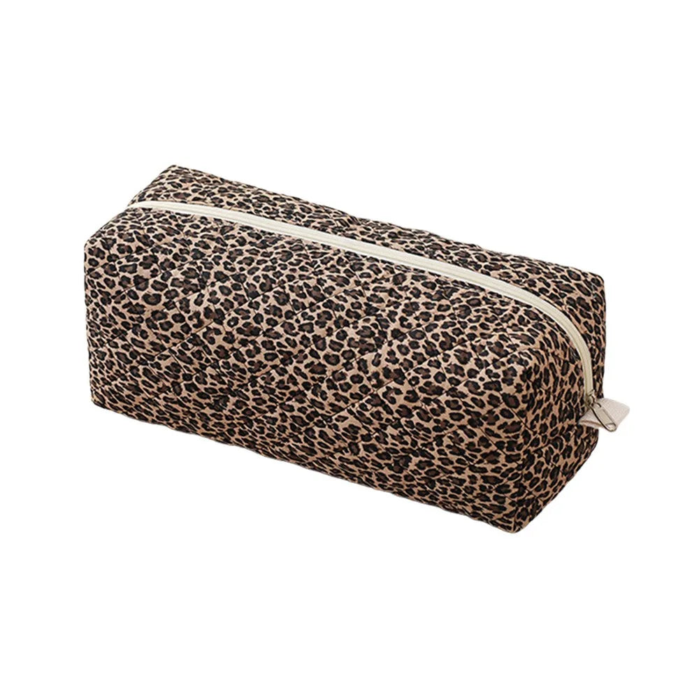 Sac rangement réutilisable imprimé léopard multifonctionnel moderne aspirateur voyage embout fer lisser blanc marron