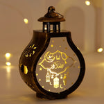 Lampe décorative islamique ornement lune étoile artisanale noire blanche İslam festivités