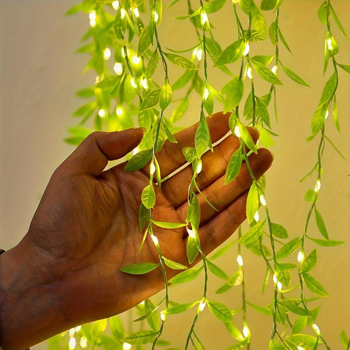 guirlande lumineuse vert feuilles fines modernes 20 led clips usb 3v