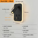 lampe murale led orientable prise usb moderne chambre cuisine entree