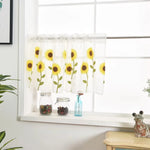 rideau fenêtre transparent fleurs motifs végétaux décoratif moderne tringle métallique inclusion brodé 100cmx50cm