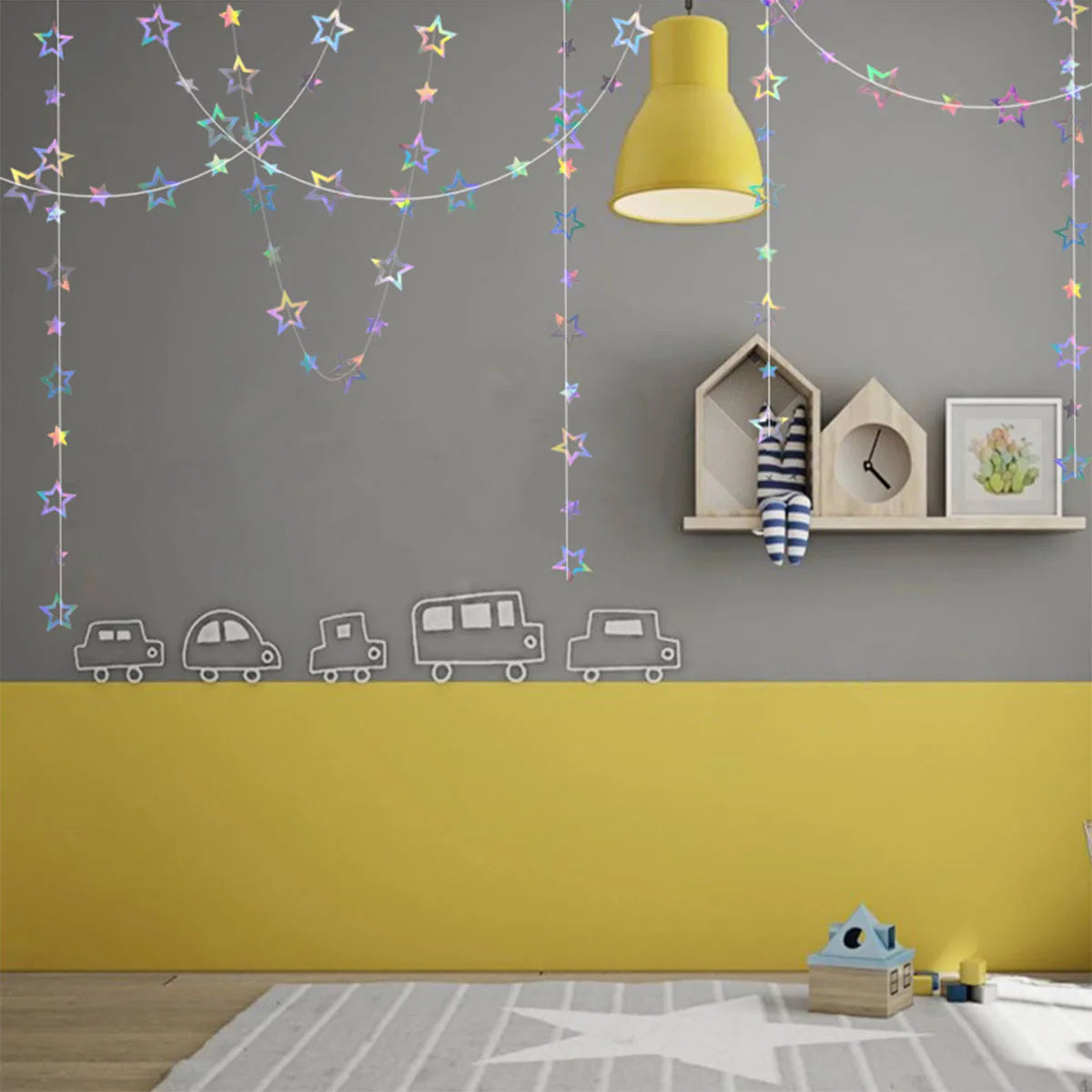 guirlande étoiles multicolores décorative festives anniversaire mariage diplômes enfants nouveauannée