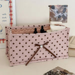 boîtes rangement coton pliables rose blanc noir pois texturées