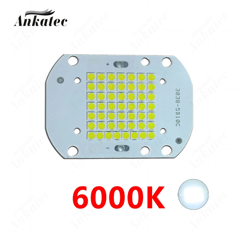 plaque led intégrée 50w 3000k 6000k 120° angle 50 leds aluminium moderne 7500lm 3030smd