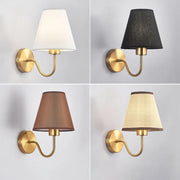 Applique murale tissu moderne or avec abat-jour LED E27 pour chambre et décoration intérieure