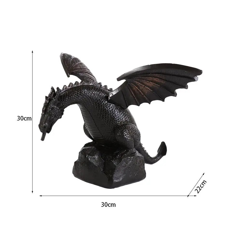 fontaine décoration extérieure dragon bronze ailes écailles eau médiévale fantastiqueextérieur jardin résine