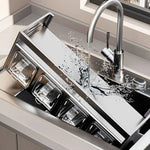 rangement condiments gris transparent moderne acier brillant fixations murales conteneurs couvercles multifonctionnels