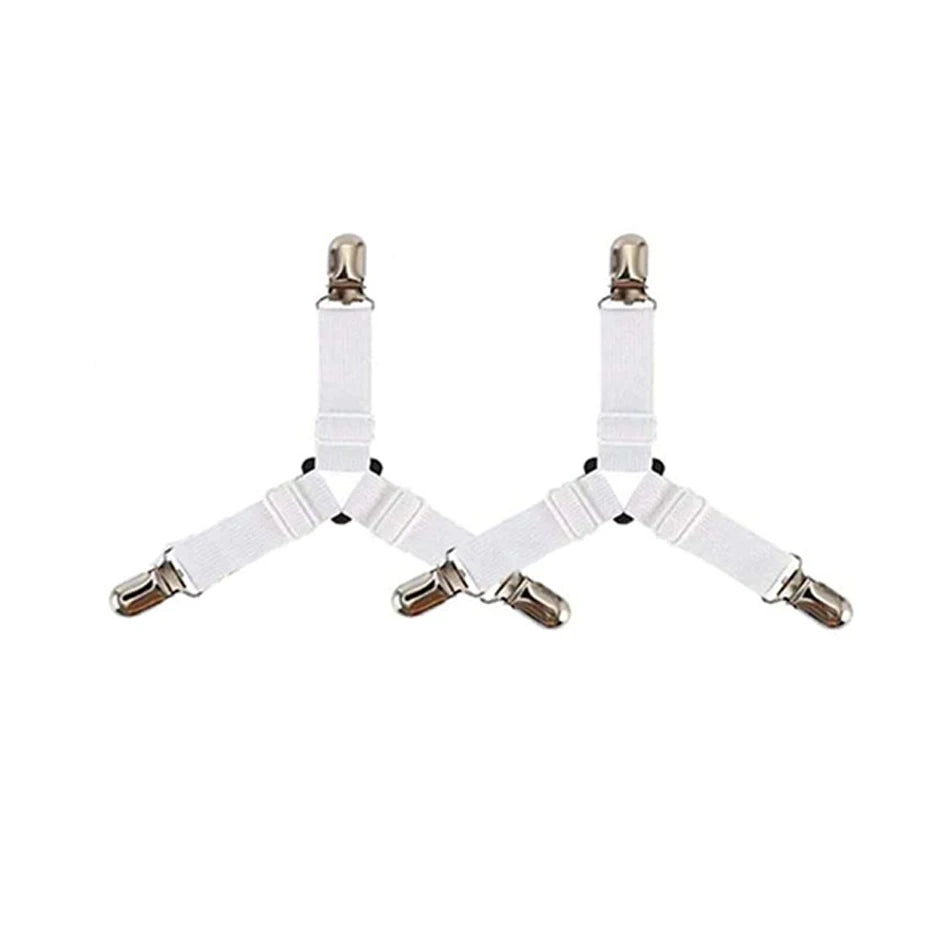 attache élastique lit clips métalliques tissu uni polyester coton moderne bleu noir blanc qualité