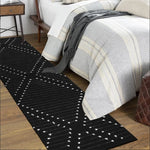 tapis moderne ethnique motifs géométriques floraux antidérapant extérieur intérieur polypropylène polyester rouge noir grisclair