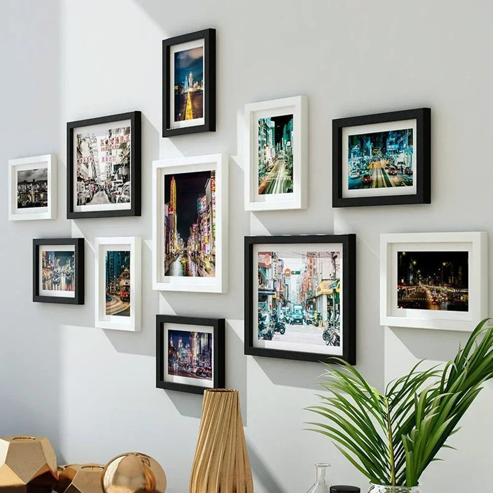 cadres photo modernes verriers blanc noir jaune rose lisses brillants divers motifs illustrations enfants