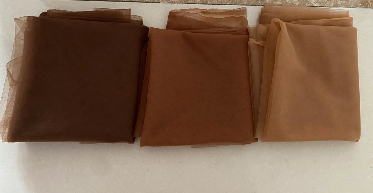 tulle marron clair maille fine opacité légère classique tissu maille nylon mètres largeur 160cm