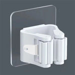 support mural porte balai adhésif blanc gris respectueux environnement fixe outils nettoyage derrière porte