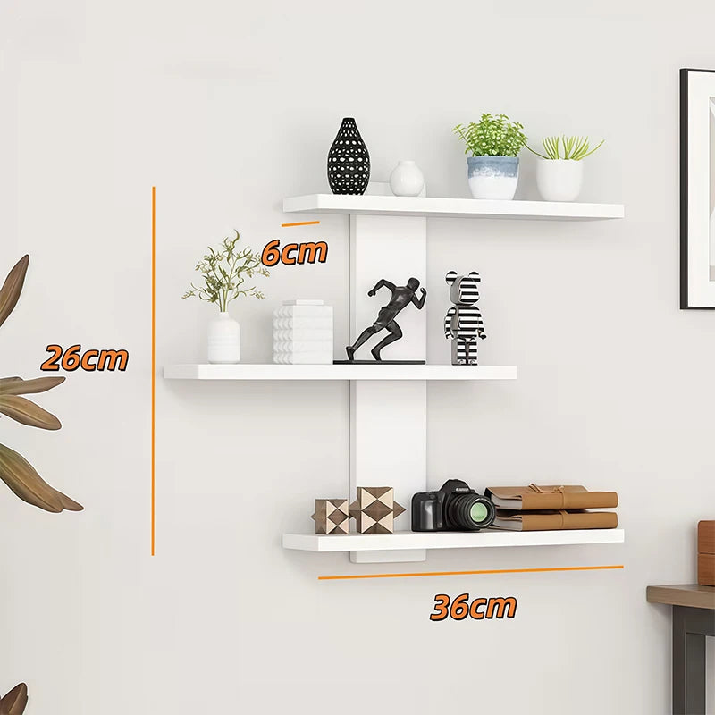 étagères murales modernes minimalistes blanc noir adhésif plante statuette vase boîte rangement(calendar) accessoires