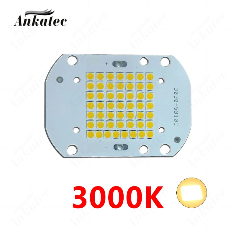 plaque led intégrée 50w 3000k 6000k 120° angle 50 leds aluminium moderne 7500lm 3030smd