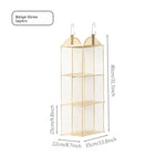 organisateur suspendu étagère armoire maille fine moderne réutilisable chambre beige clair opacité crochets multifonctionnel