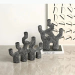 décoration moderne sculpture abstraite noire blanche décoration intérieure vase stylisé branché