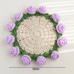 tapis table bouquet roses panier motifs fleuris artisanal main d'œuvre respectueux environnement