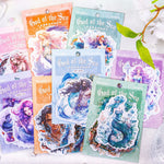 autocollants sirènes mer bateau corail bijoux bleu vert rose blanc transparents illustratifs 20pcs