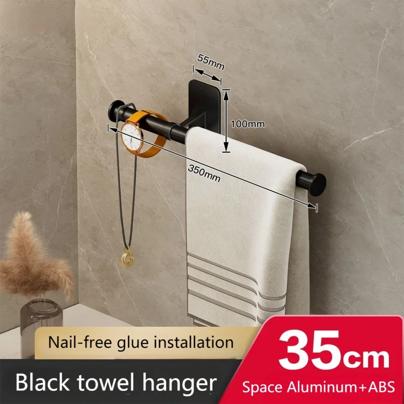 support mural serviettes plaque adhésive moderne noir lisse respectueux environnement chambre
