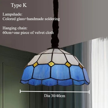 lampe suspendue mosaïque tiffany luminaire couleur fleurs décoratif salon cuisine chambre